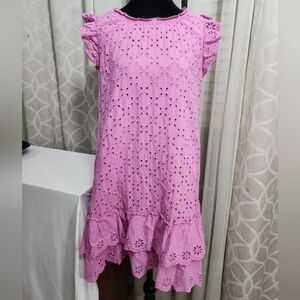 Matilda Jane Pink Eyelet Ruffle Dress